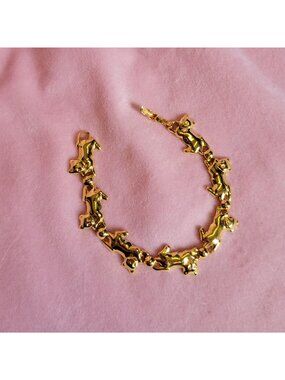 Kitty Cat Kitten Gold Tone Wrap Around Costume Jewelry Bracelet BR1